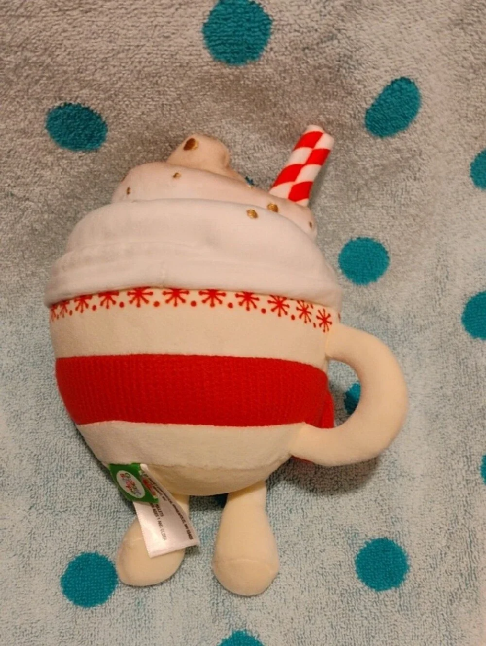 Festive Hot Cocoa Plush Toy - Cream and Red